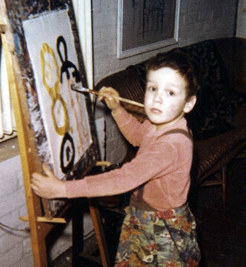 Michael Edelmann im väterlichen Atelier in Hamburg 1964
